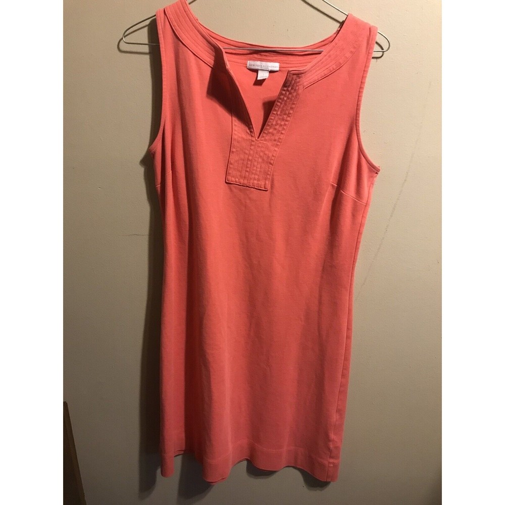 New York & Co Stretch Sleeveless Shift Dress/Tunic Coral Pink Sz Small